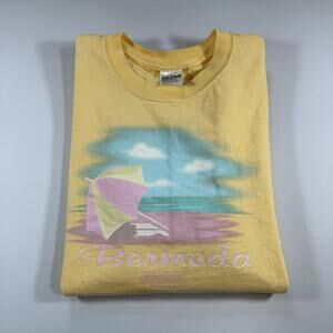 Royal Caribbean Vintage 90s Bermuda Tropical T-shirt Yellow Adult Large